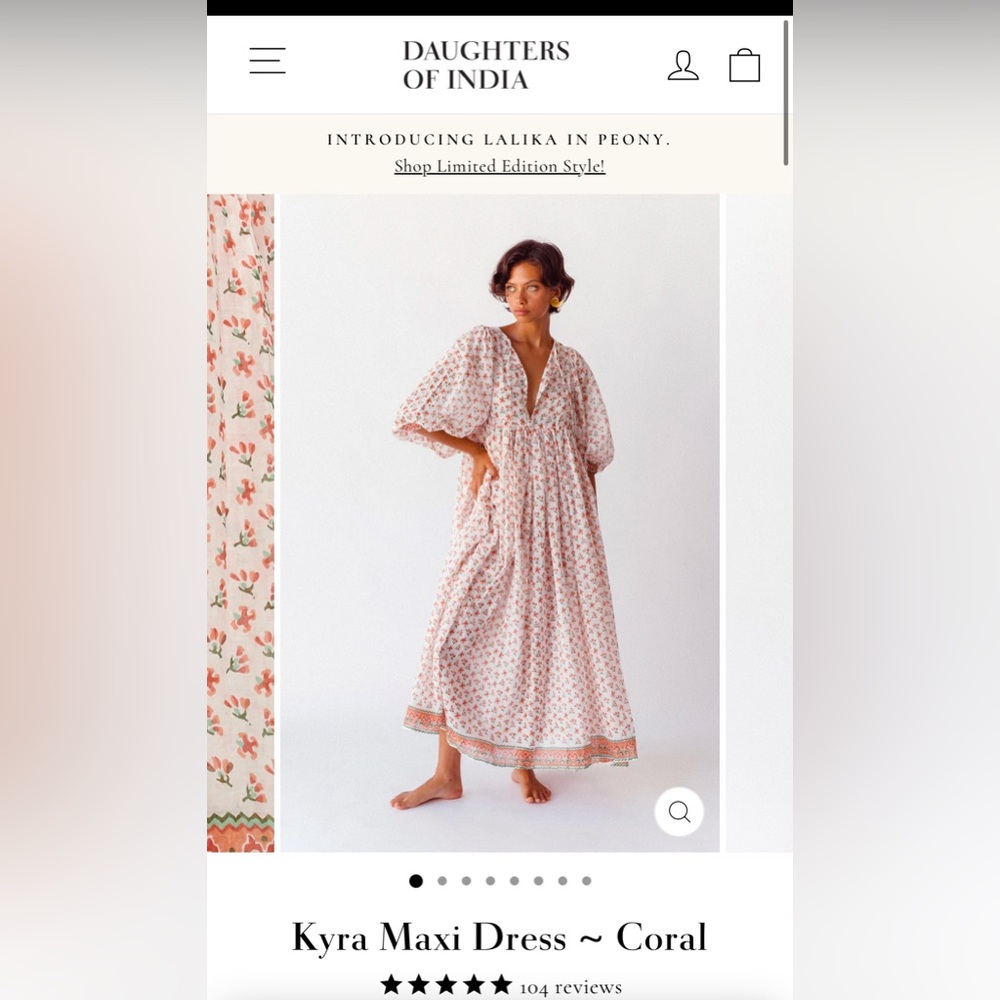 Daughters of India Kyra Maxi in Coral size medium